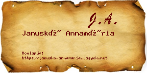 Januskó Annamária névjegykártya
